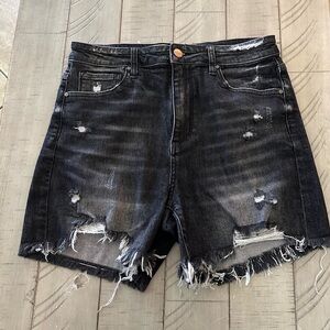 Distressed Risen Jean Shorts